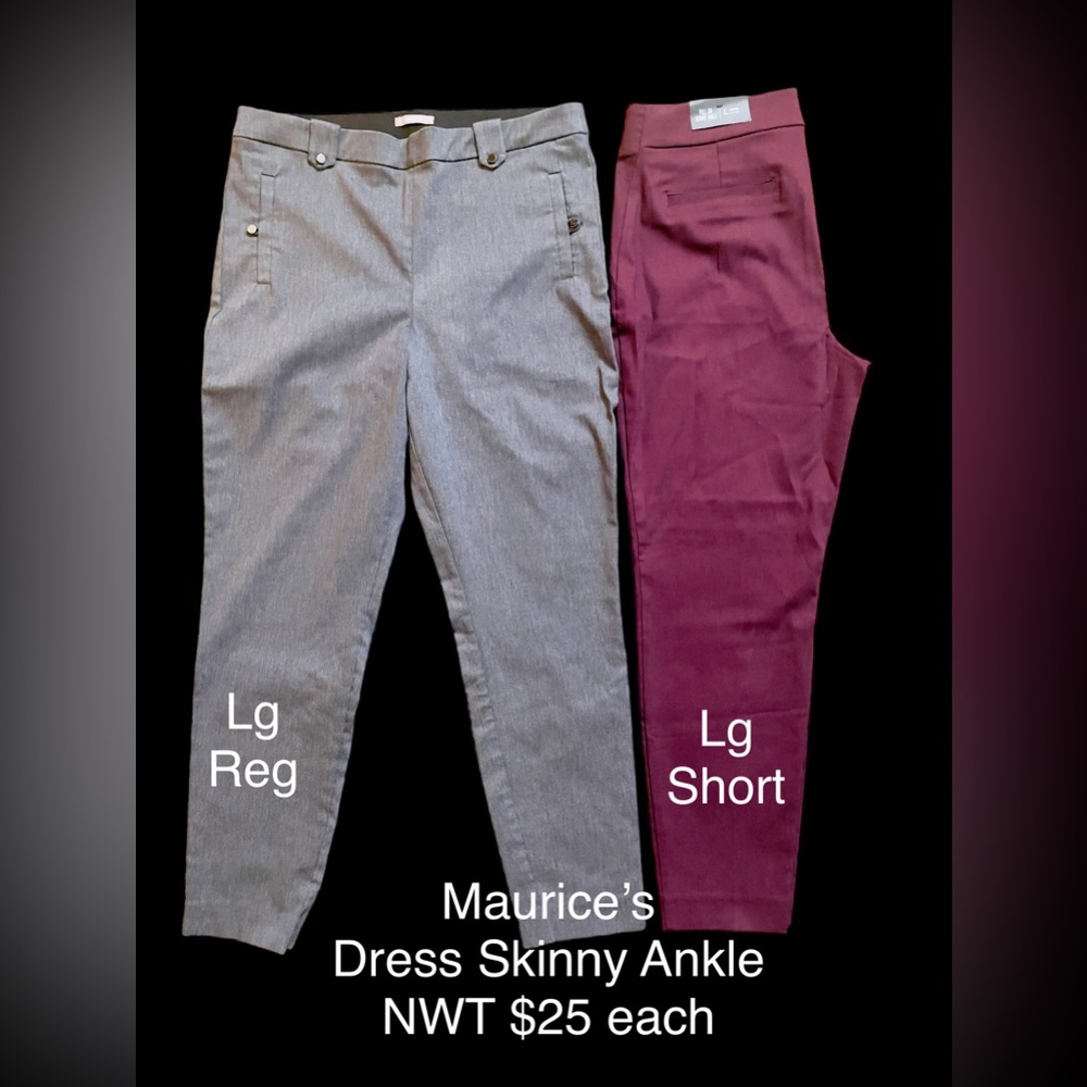 Maurice’s Dress Pants, Heather Gray, Skinny Ankle